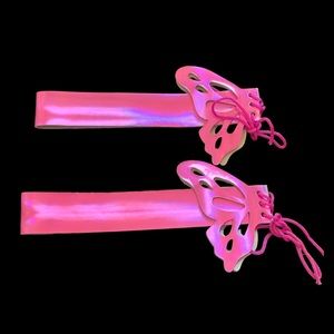METALLIC PINK BUTTERFLY CORSET LEG/THIGH GARTER / DECOR BNIB